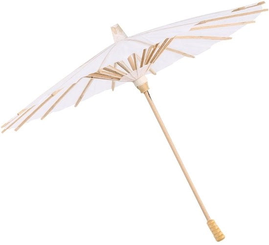 Parasole Decorativi in Papier - 30 cm di diametro - Manubri in Legno - Decorazione DIY da Sfregiare a mano