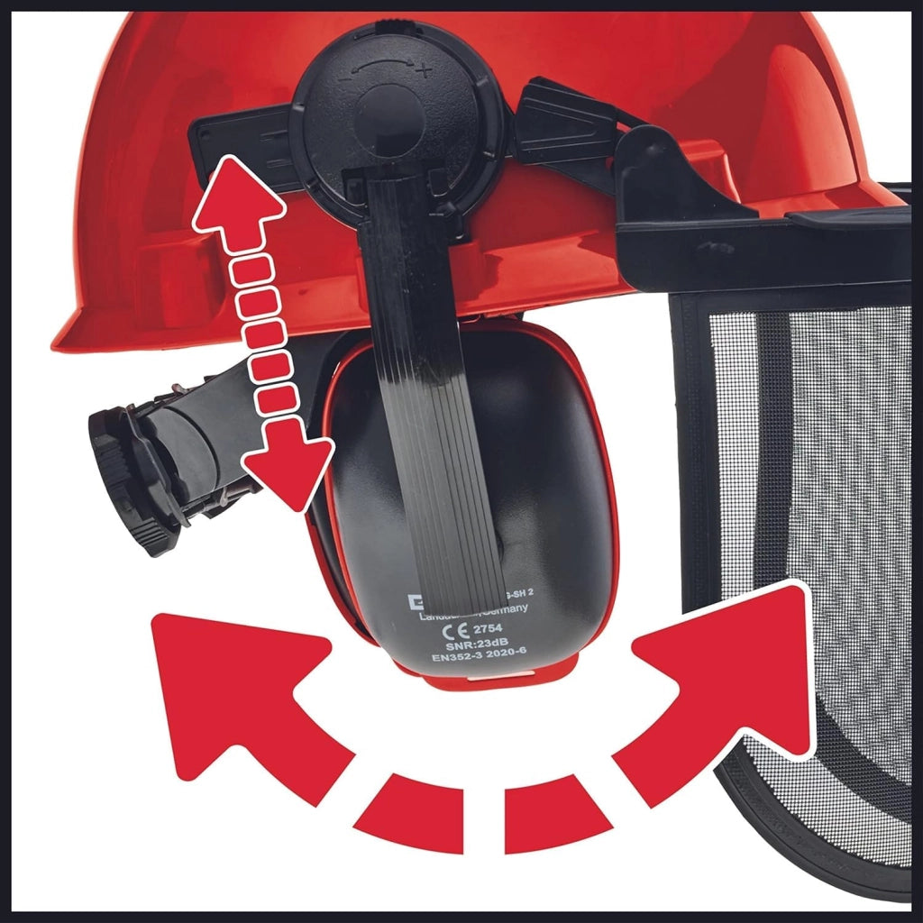 Visiera Rete Metallo con Elmetto con Cuffia Einhell H.cm 19