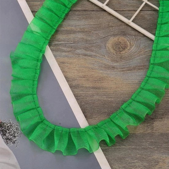 Banda di finitura - Ruches plissati - Tessuto elastico - Finitura di bordo - Bordo vintage decorativo - Decorazione - Adatto per cucire - Decorazione di matrimonio da 5 yard con larghezza 2,5 cm