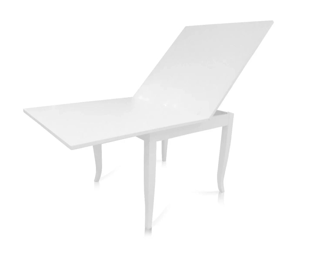Tavolo a libro classico 100x100 bianco opaco (748) - Mobili 2G
