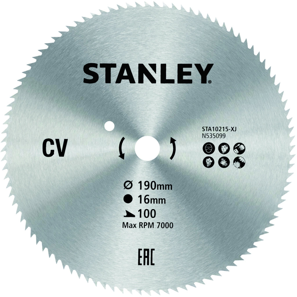 Stanley LAMA CROMATA X10215-XJ PER SEGA CIRCOLARE Ø mm. 190 - 100 denti