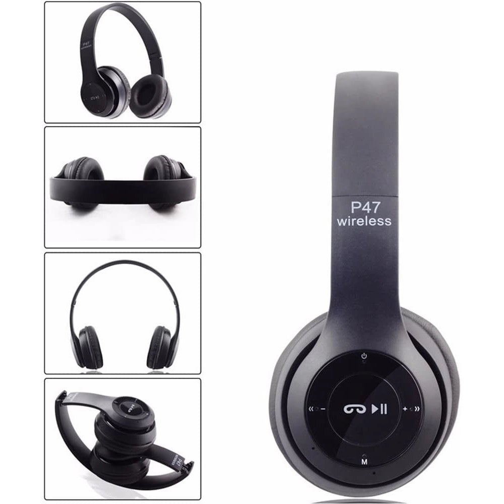 Trade Shop - Cuffie Q-317 Senza Fili Stereo Wireless Ricaricabili Usb Bluetooth Pieghevoli -