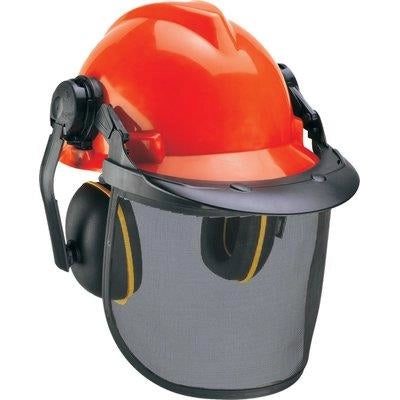VISIERA RETE METALLO + ELMETTO + CUFFIA EINHELL  H.CM 19