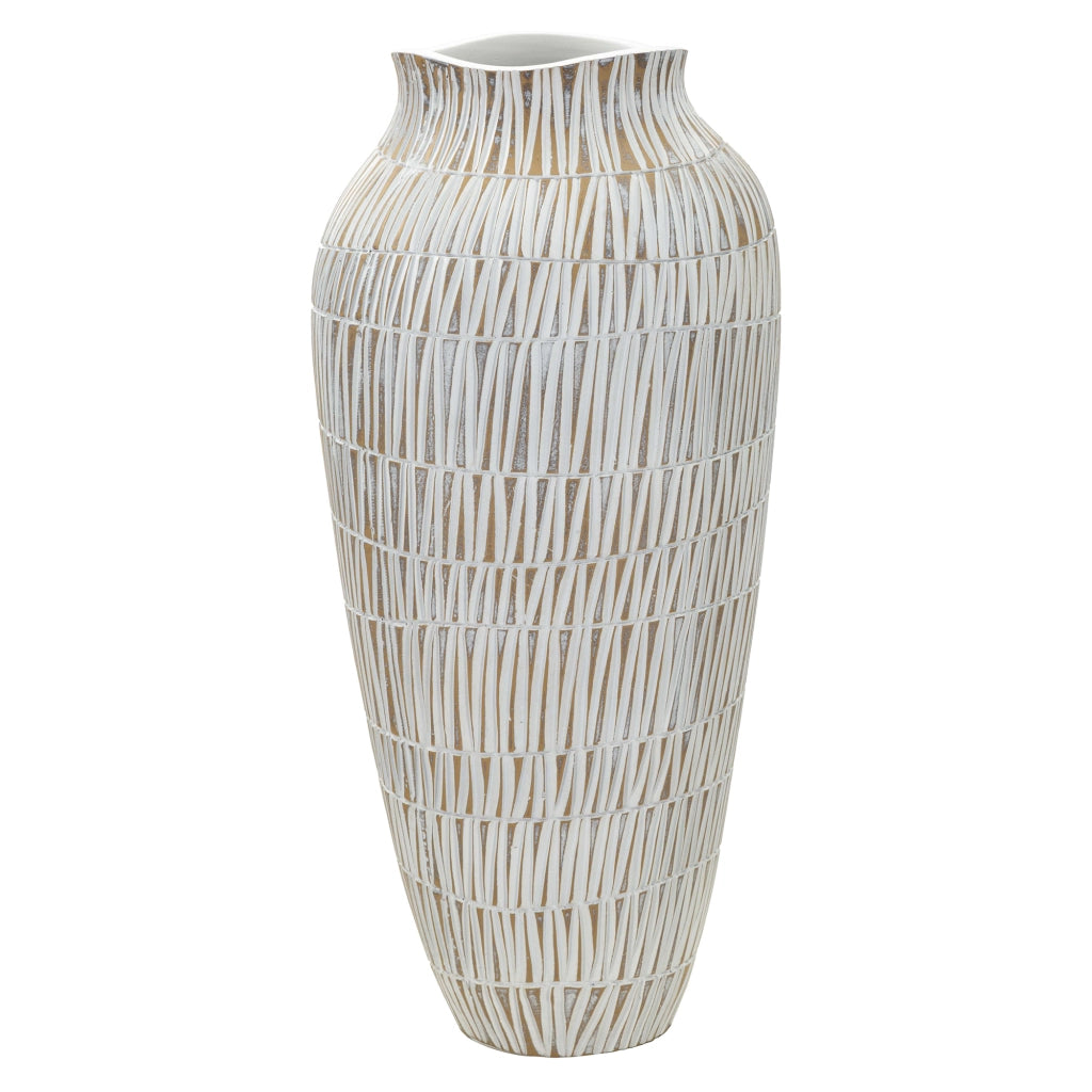 Sighn, Vaso Colore Struttura Beige, Bianco