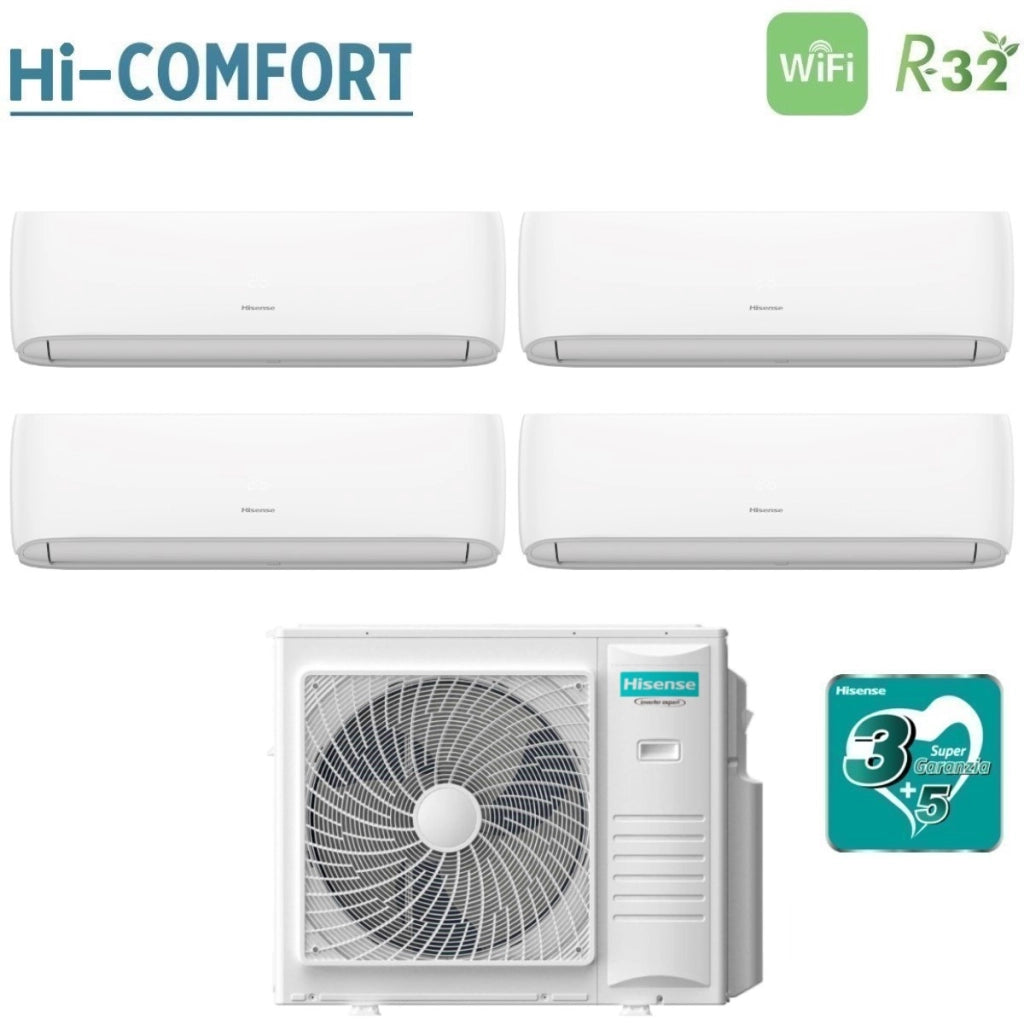 Condizionatore Quadri Split Hisense Hi-Comfort 9+9+9+18 con 5AMW105U4RQC R-32 Wi-Fi Integrato