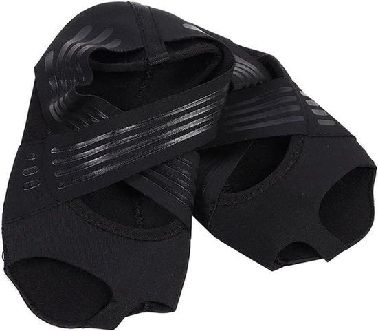 Calze da yoga antiscivolo per donne - Senza dita - Per barre di Pilates - Balletto - Grigio - Adatto per yoga - Rosa splatter