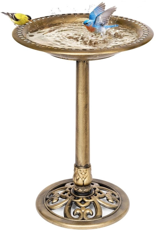 Vogelbad Antico 71 cm di Altezza - Vogelbad Esterno - Vogelbad a Piede - Leggero - Poliuretano - Decorazione da Giardino - Accessorio da Giardino