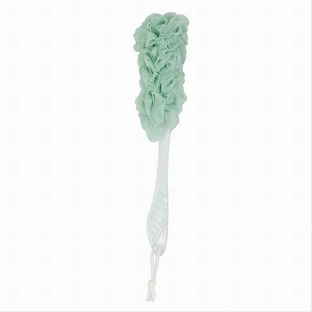 Trade Shop - Spazzola Lavaschiena Esfoliante Bagno Doccia Spugna Verde Manico Scrubber 79602 -