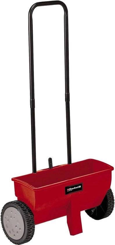 Carrello da giardinaggio 12 litri - 45 cm - doppia leva di spinta - chiusura a click - manico regolabile - resistente alla corrosione - contenitore in plastica resistente alla rottura - Rosso