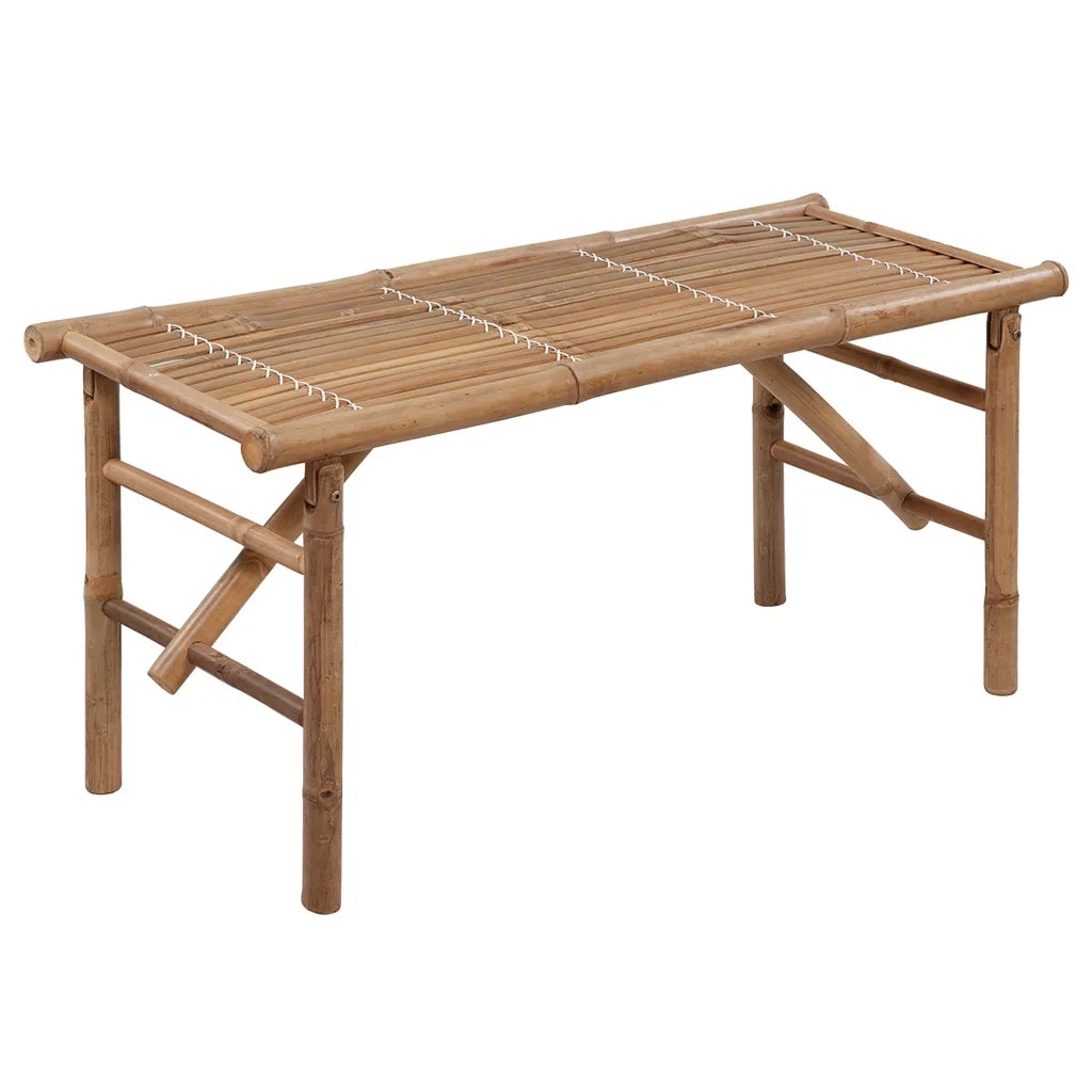 Panca da Giardino Pieghevole con Cuscino 118 cm in Bambù 3063868