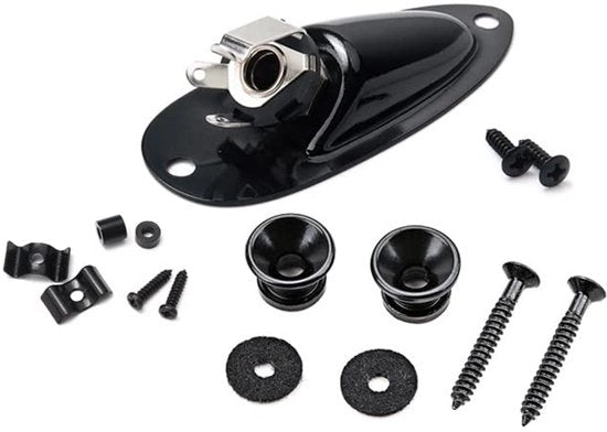 Hardware per chitarra elettrica - Set per migliorare le prestazioni delle corde - Nero - Incluso viti di montaggio - Adatto per chitarre elettriche