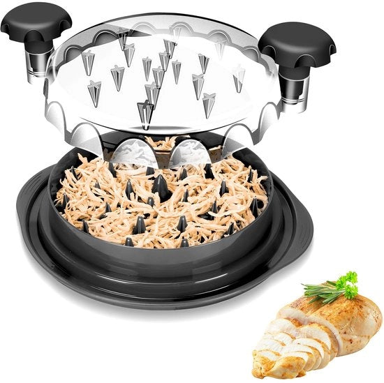 Macchina per affettare carne manuale - Affettatrice per pollo e carne di maiale - Base antiscivolo - Rosso - Frullatore per insalata di pollo - Adatto per carne macinata