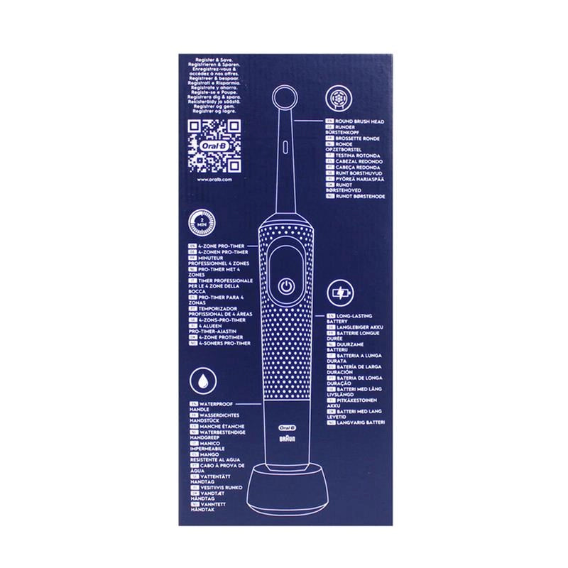 ORAL B SPAZZOLINO ELETTRICO PRO VITALITY NERO RIMUOVE FINO AL 100% IN PIÙ DI PLACCA PROTEGGE LE GENGIVE SUPER DELICATO