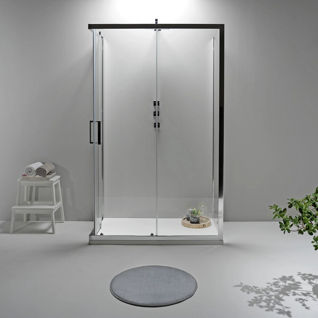 Box Doccia Elite Tre Lati 80x80x80 Cm Scorrevole Trasparente