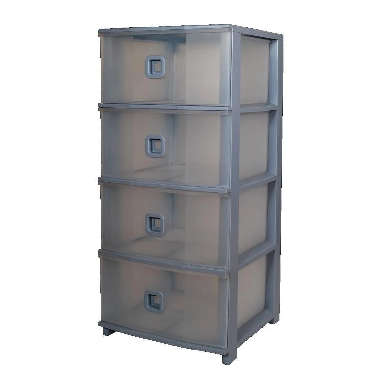 Cassettiera Pratika Plus 4 Cassetti Grigio 37,5 x 37 x 80 cm