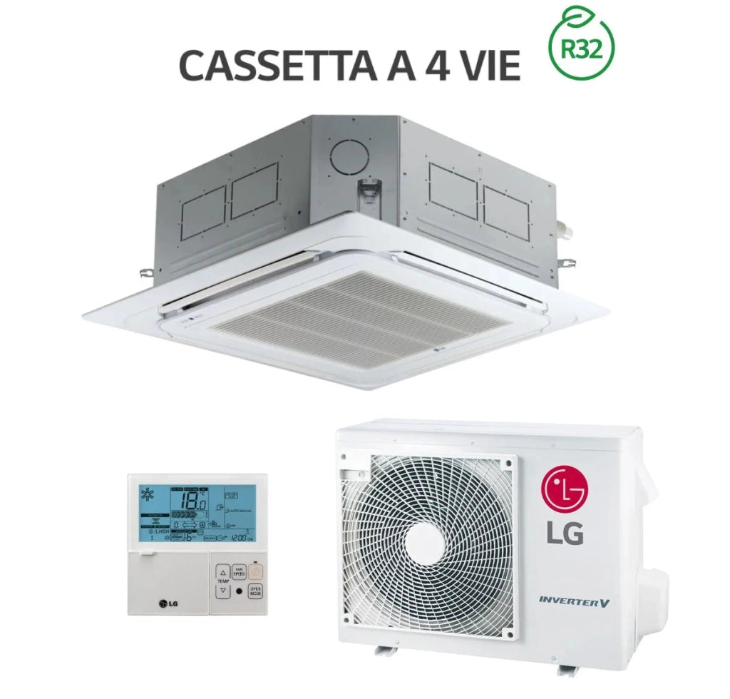 Climatizzatore Cassetta LG Inverter 18000 Btu A++ CT18F.NQ0 con Gas R32, Wi-Fi Opzionale e Pannello Incluso