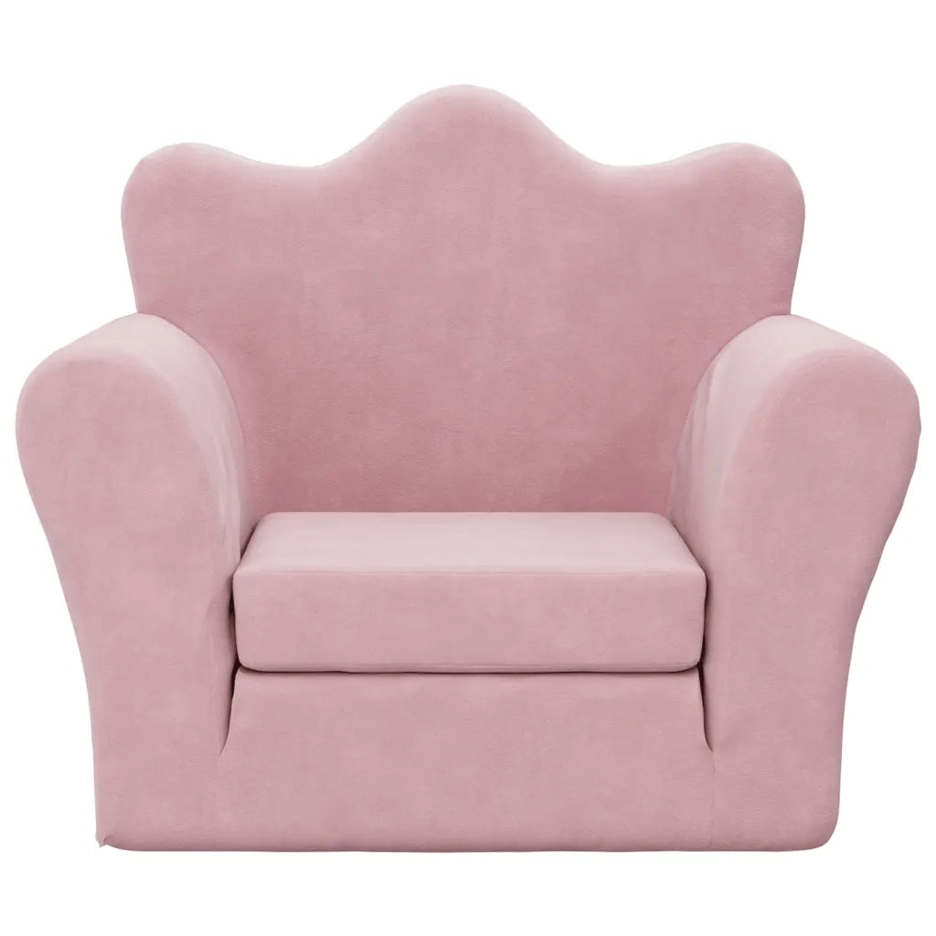 Divano Letto per Bambini Rosa in Morbido Peluche