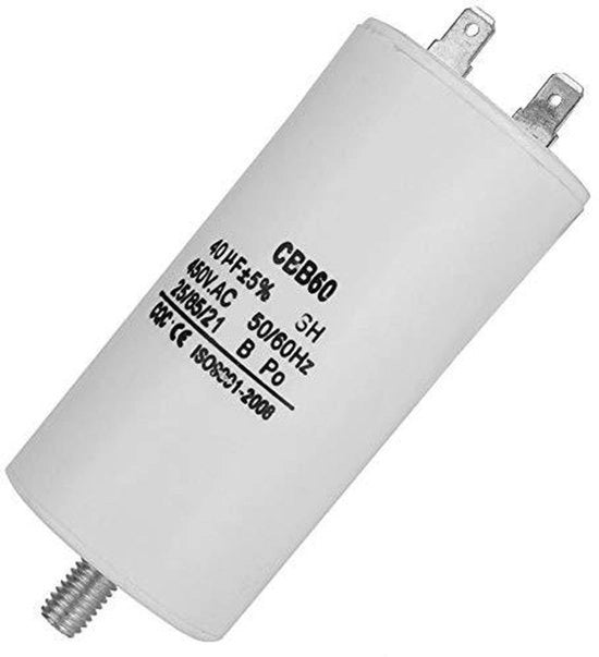 Condensatore di Avvio per Pompaggio Acqua - 450V 40uf - Adatto per Lavatrice - Frequenza 50/60Hz - CBB60 - Avvio Motorista - 450V 40uf - Condensatore di Avvio