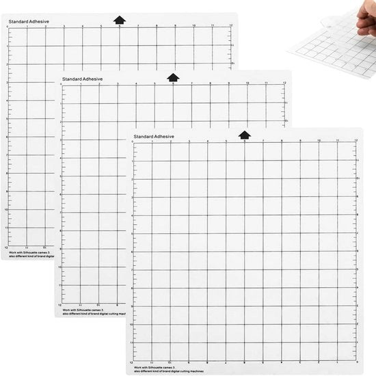 Set di tagliatrici per Silhouette Cameo 4/3/2/1, maniglia standard, 30 x 30 cm, 3 tagliatrici adesive e antiscivolo flessibili, set di riserva, accessori, set per cucire vinile artigianale