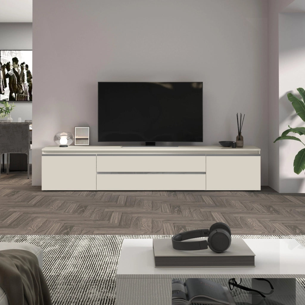 WHOUS Mobile porta tv Magic 2 ante e 2 cassetti centrali cashmere 240x40x55 cm