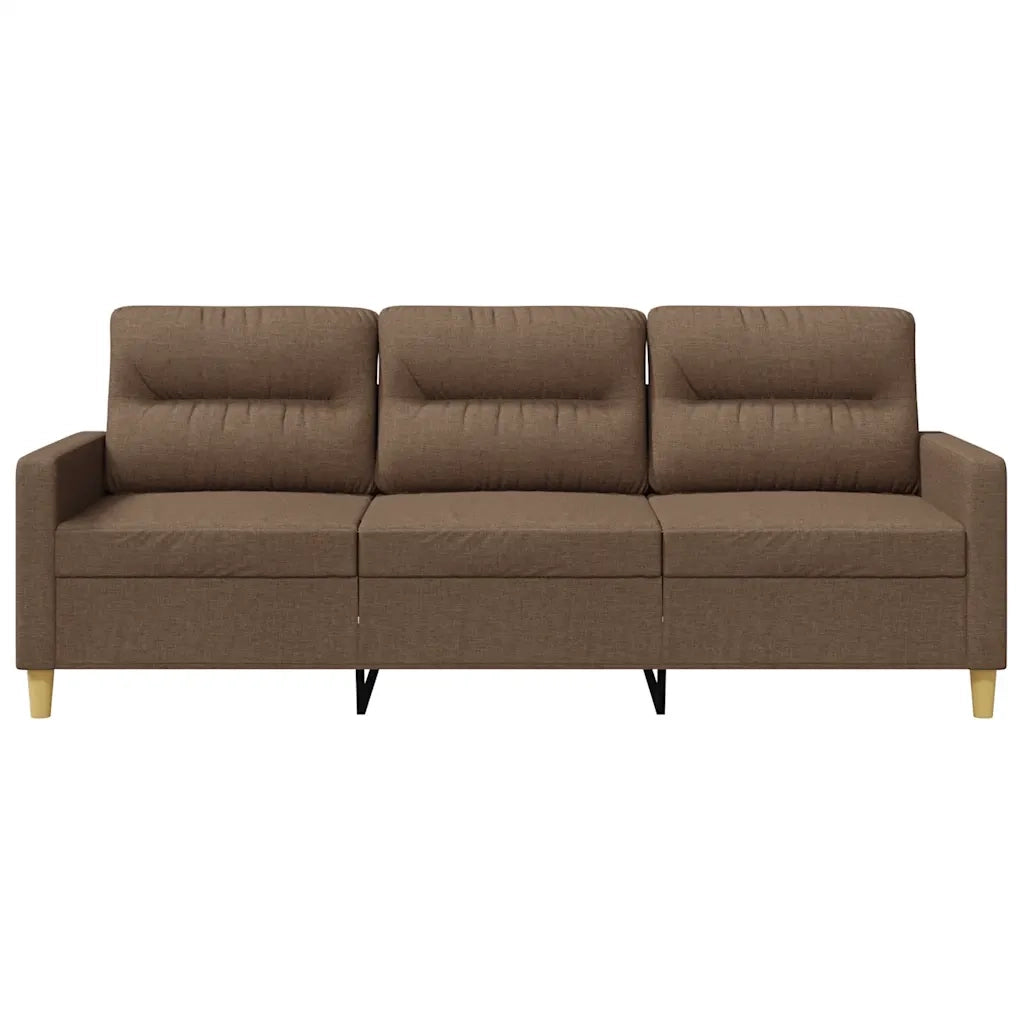 Divano a 3 Posti Marrone 180 cm in Tessuto 359246