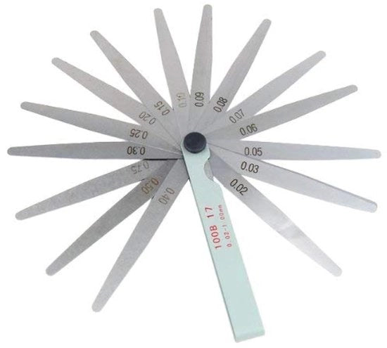 Strumento di Misurazione della Diccia 17 Blade - Alluminio - 0.02-1.0mm - Tester di Elasticità - Alta Qualità - Per Laboratori Meccanici - Strumento di Misurazione della Diccia