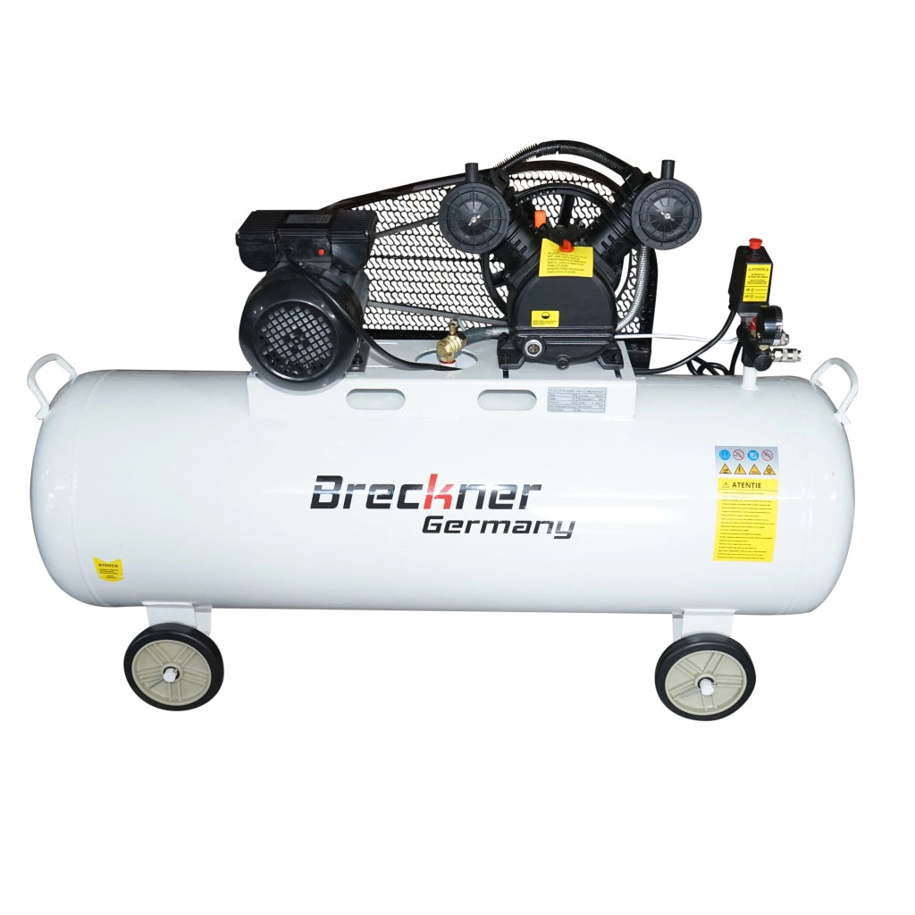 Compressore d'aria a cinghia da 200 litri, motore a V a 2 cilindri da 2,2 kW/3 CV, pressione massima 8 bar, volume di aspirazione dell'aria 325 l/min Breckner Germany