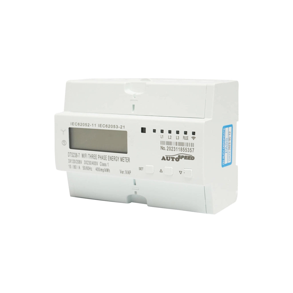 Smart Meter trifase 380V, 80A, DTS238-7 WIFI compatibile con Tuya, Smart Life, contatore intelligente di energia e potenza elettrica