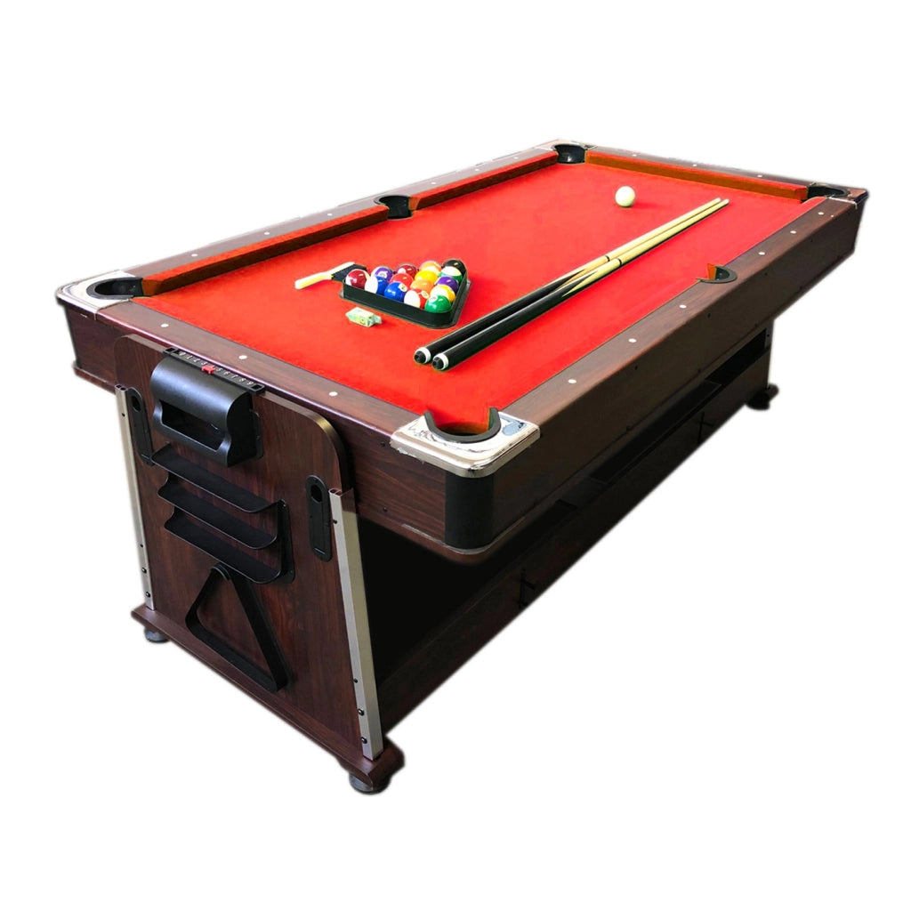 Tavolo da biliardo 7 piedi Multi-gioco rosso Air Hockey + Ping pong – Mattew