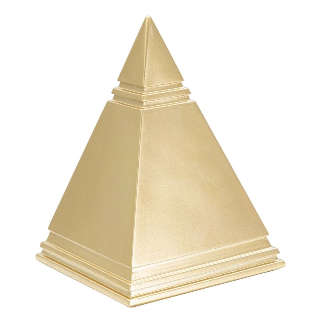 Scultura Piramide, Oro, Poliresina, 11,5x11,5x15,5 cm