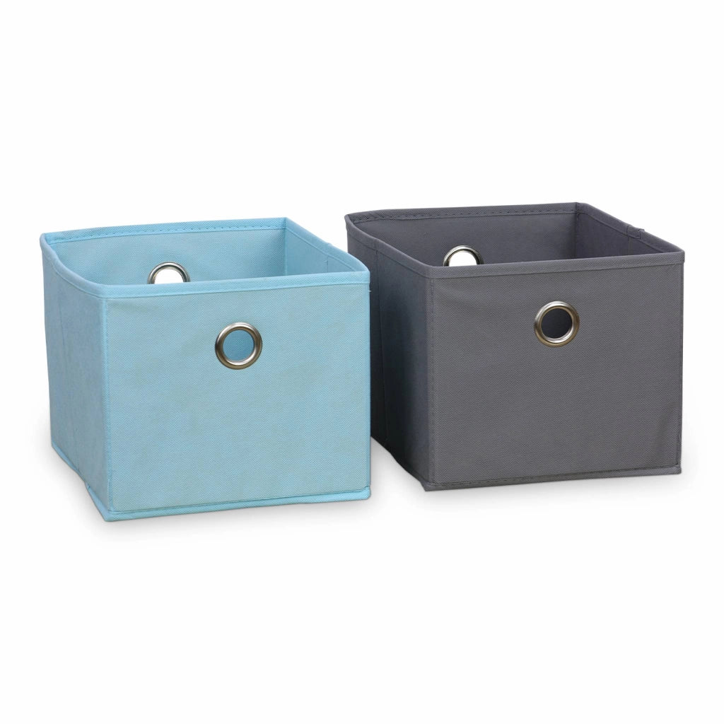 Armadio contenitore per cameretta dei bambini con 6 cestini, blu