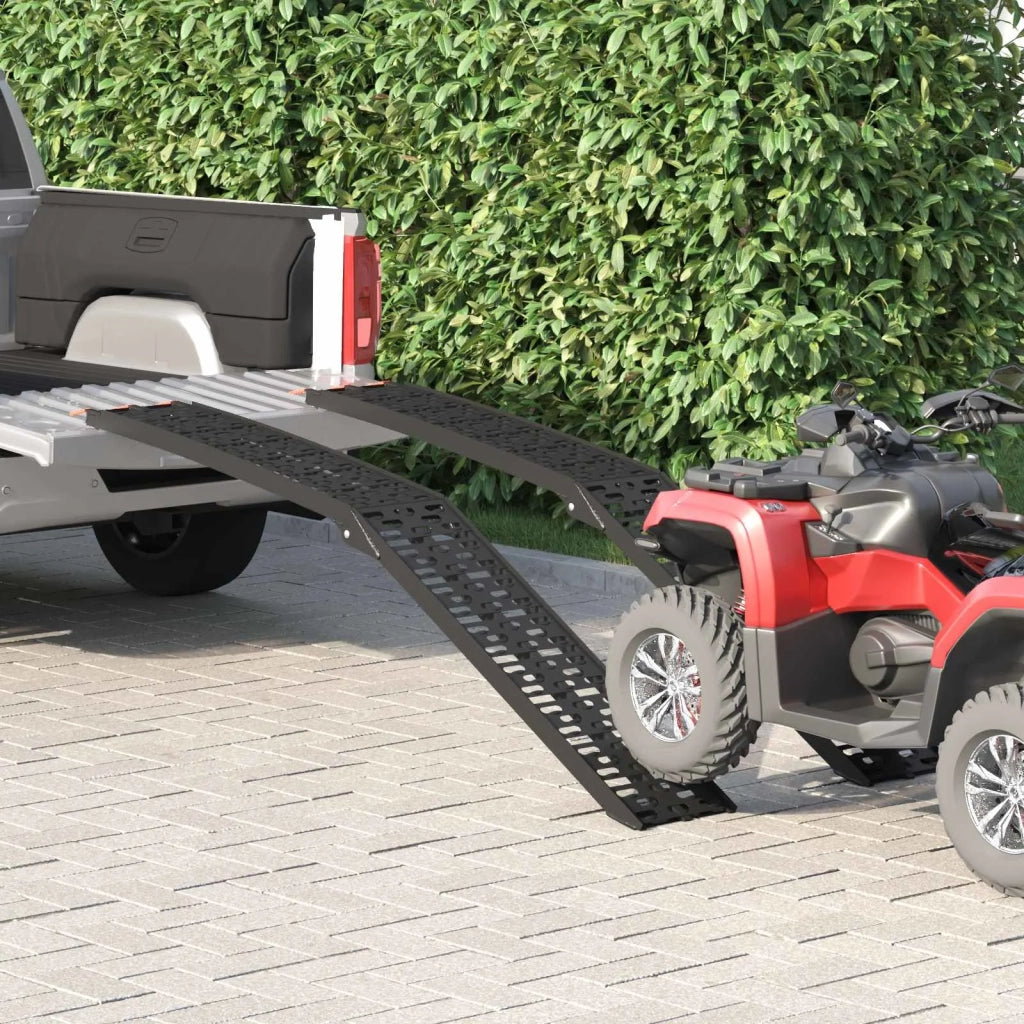Rampe per Moto Pieghevoli 340 kg per rampa 2 pcs Nero Alluminio