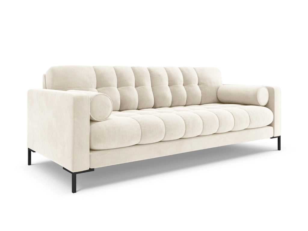 Cosmopolitan Design - Divano "Bali" 3 posti in velluto beige chiaro 