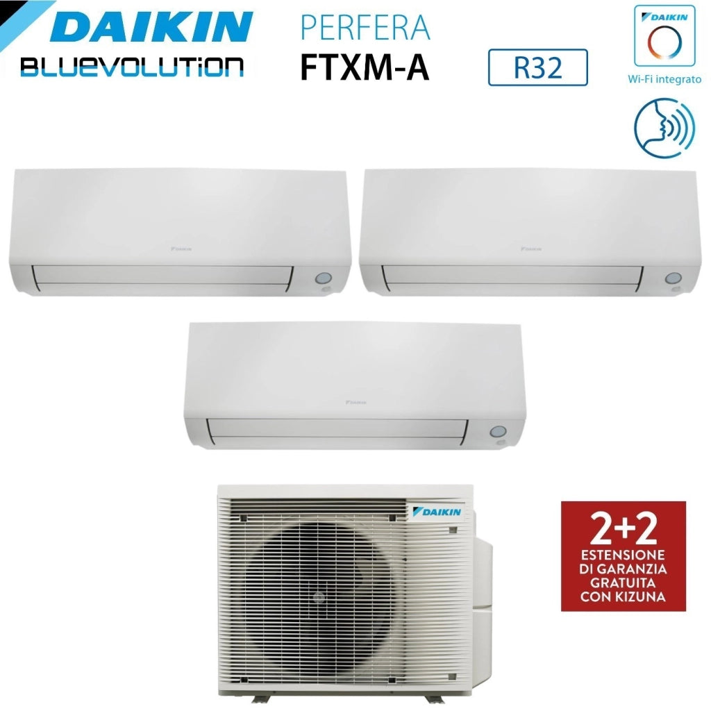 Condizionatore Trial Split Daikin Perfera All Seasons 7+12+12 con 3MXM52A R-32 Wi-Fi Integrato - Garanzia Italiana