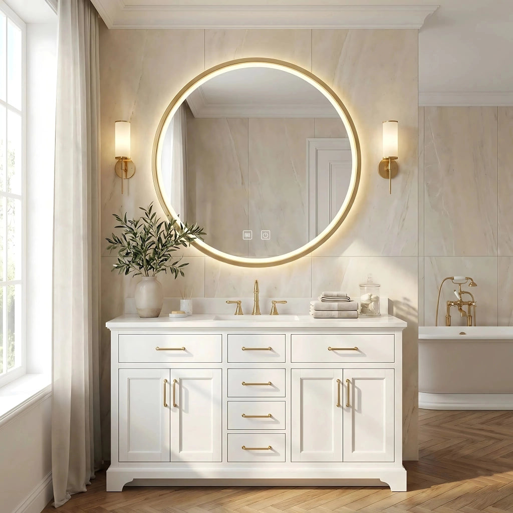 Specchio Led 60cm Mmj Brush Gold