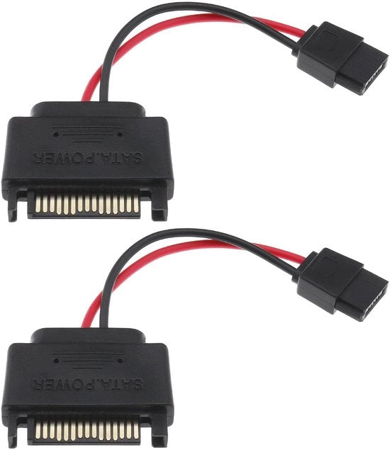 Adattatore 15-Pin a 6-Pin Femmina - Maschio a Femmina - Nero - Cavo di Adattamento per Dischi Rigidi - Adatto per lettore di DVD...