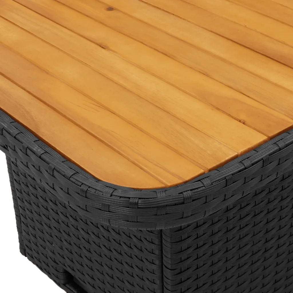 Set Divani da Giardino 3 pz con Cuscini Nero in Polyrattan 3262747