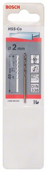 2608585840 - Punte per metallo HSS-Co, DIN 338 2 x 29 x 49 mm