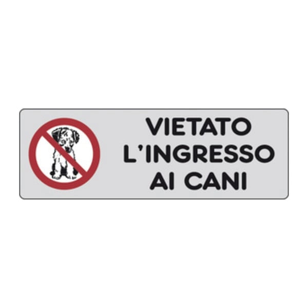 ETICHETTA 'VIETATO L'INGRESSO AI CANI' 15x5 cm - 10 pezzi