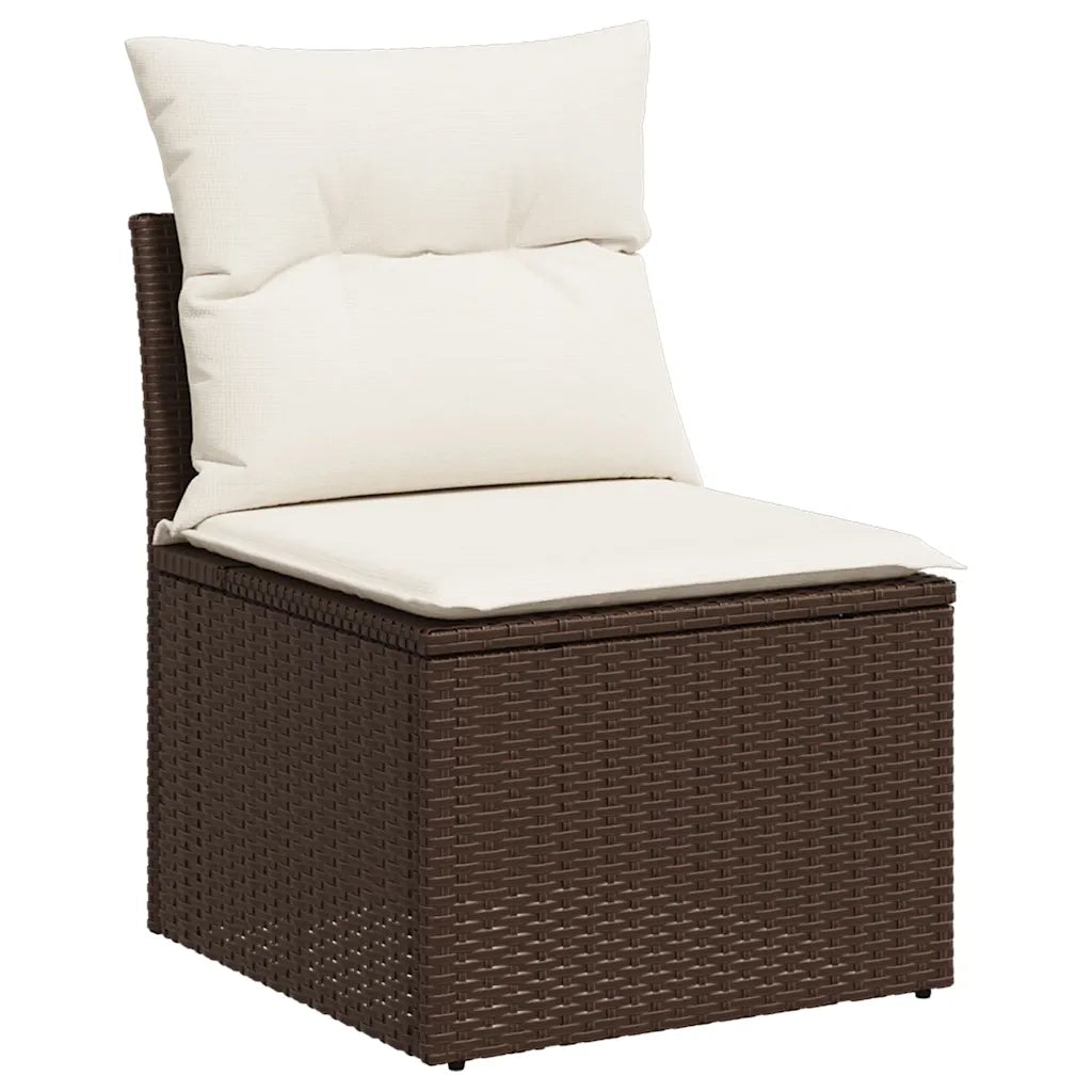 Set Divano da Giardino 6 pz con Cuscini Marrone in Polyrattan 3220102