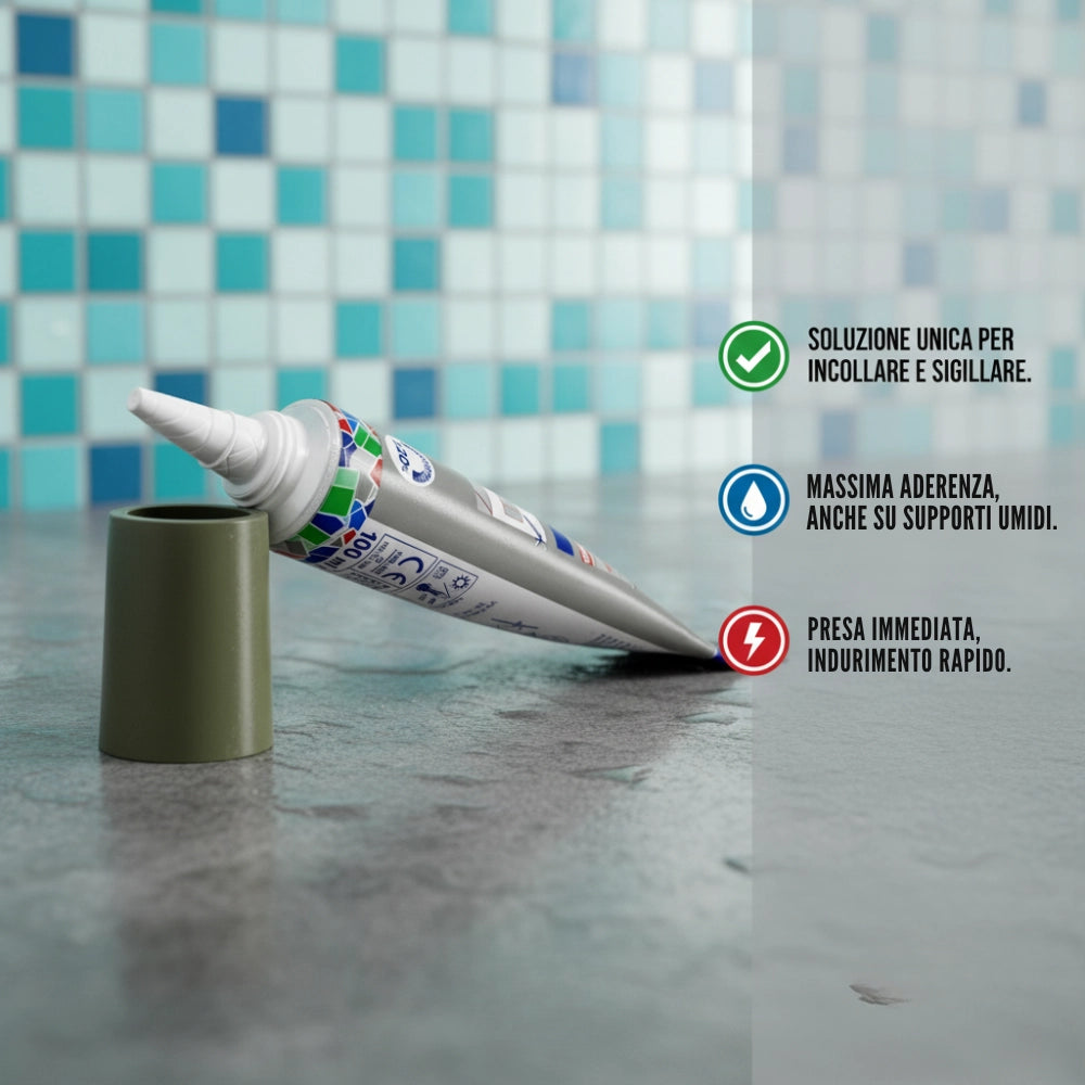 Adesivo sigillante elastico multifunzione mapeflex ms 55 *** colore- bianco - 100, confezione 1