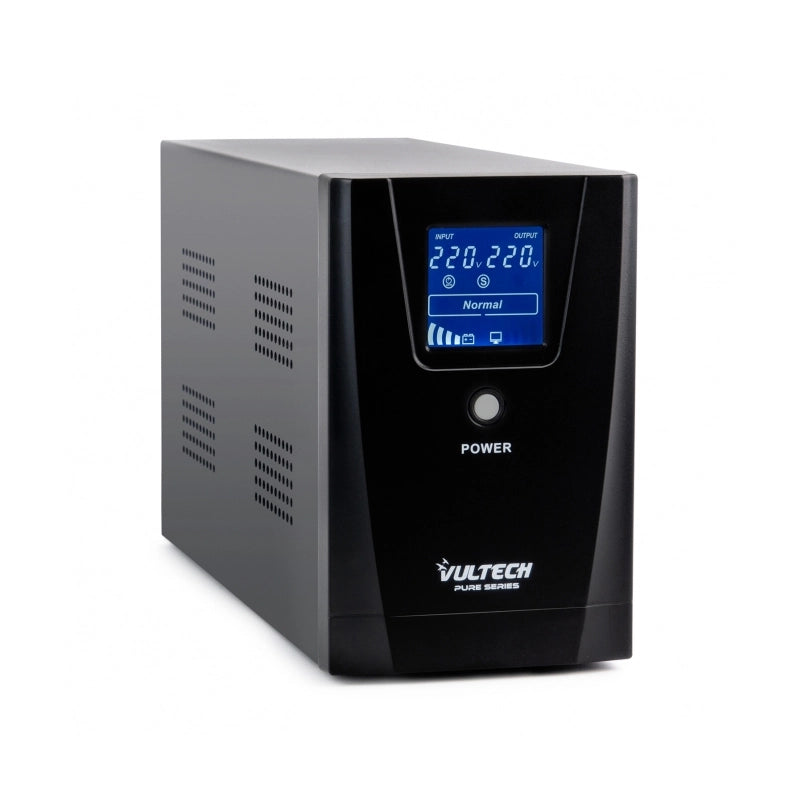 VULTECH UPS1000VA-PURE - GRUPPO DI CONTINUITÃ LINE INTERACTIVE CON ONDA SINUSOIDALE PURA - LCD - 2 PRESE - 1 PRESA IEC13