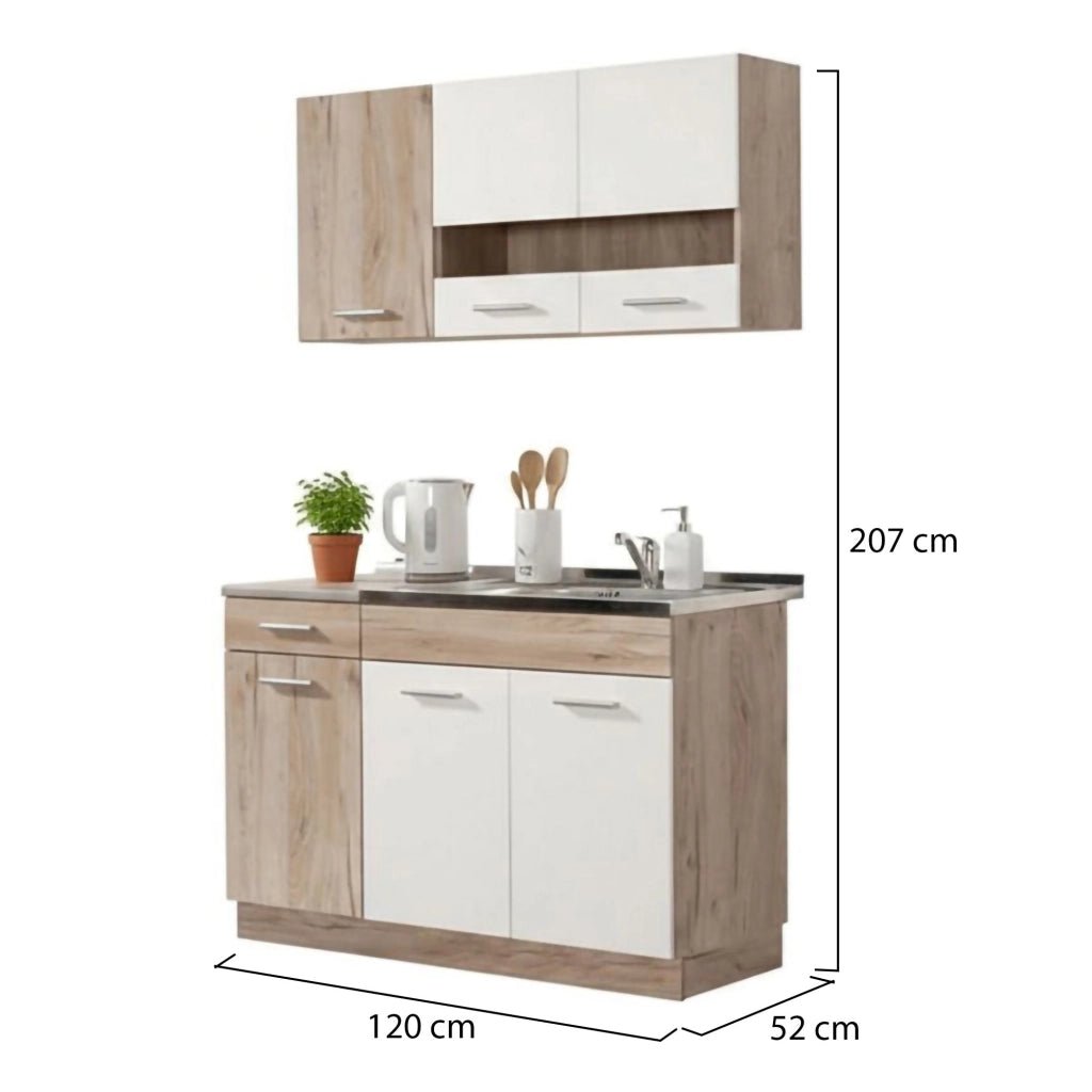 Cucinino Lanzo, Cucina un Cassetto, Elettrodomestici non inclusi, Bianco
