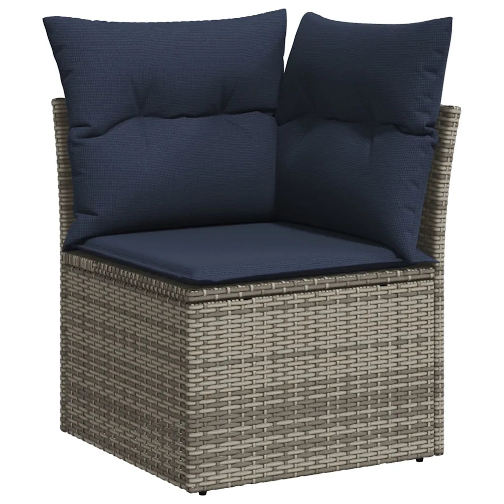 Set Divani da Giardino 9 pz con Cuscini Grigio in Polyrattan 3220620