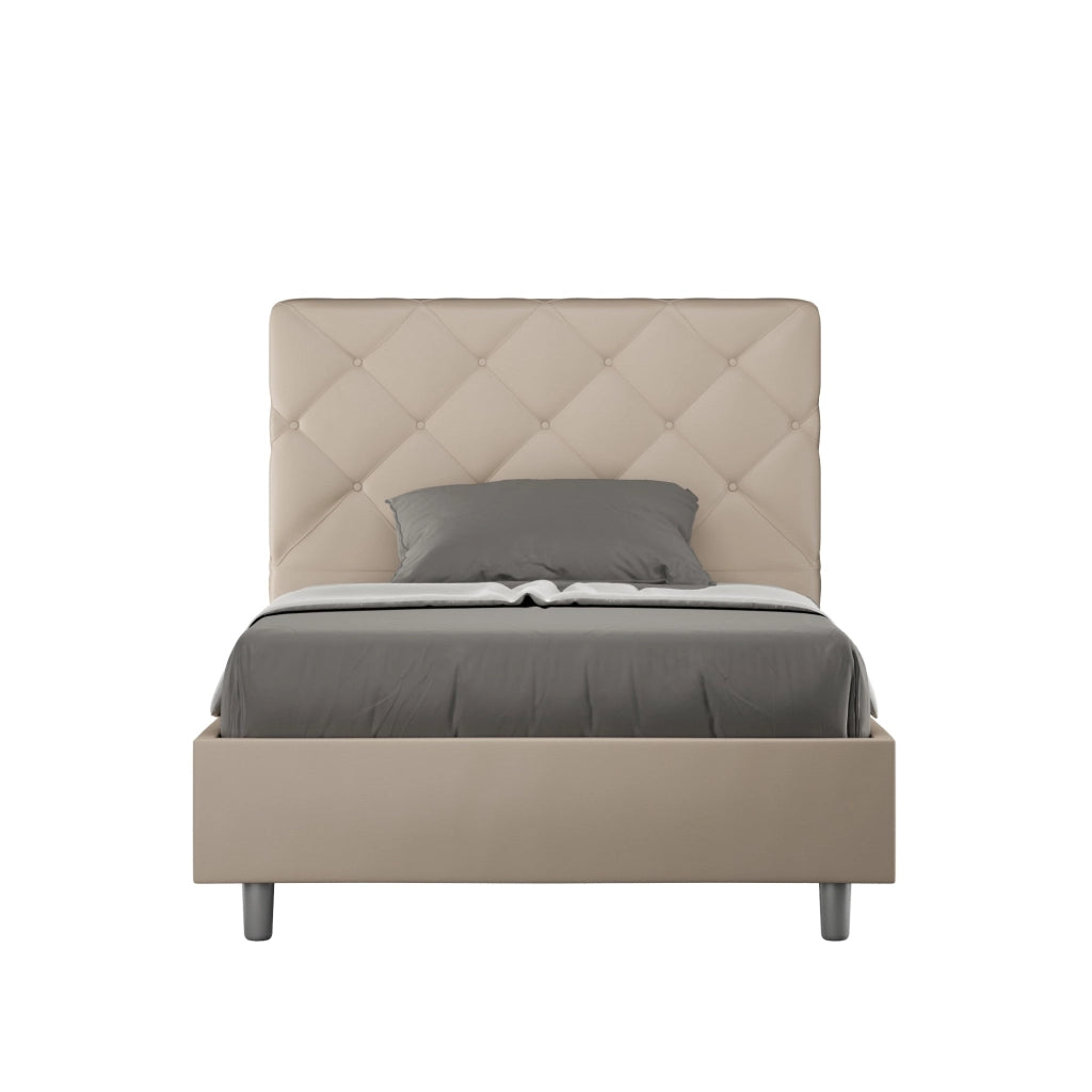 Letto 1 Piazza e Mezzo 120x210 cm con Rete e Contenitore Priya Tortora