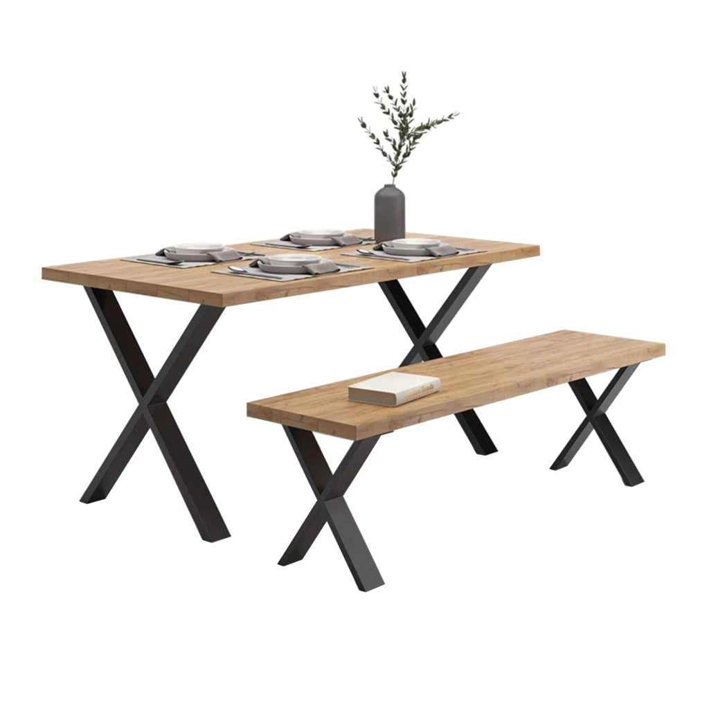 Set di 2 Gambe in Acciaio 'Maribo' a Forma di X per Mobili Fai da Te (AxL) 42 x 40 cm - Nero Opaco [en.casa]