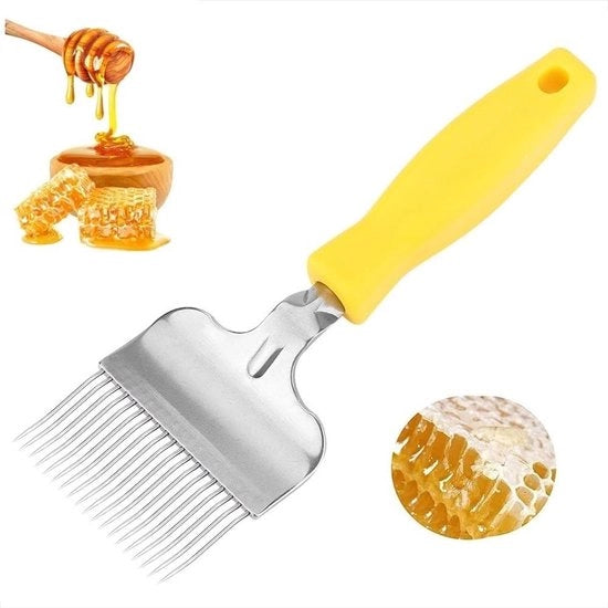 Uncapping Vork per Apicoltura - Tine - Cura delle Api - Giallo/Argento - Rimozione Efficiente dell'Aspirante di Miele