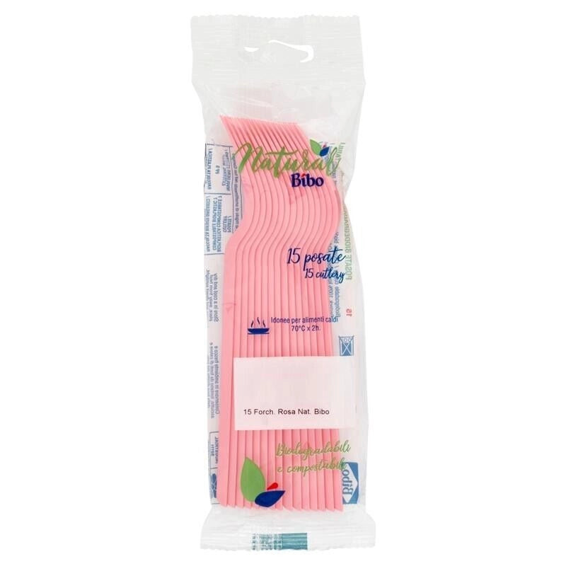 MAURY'S FORCHETTE BIO 15 PEZZI ROSA