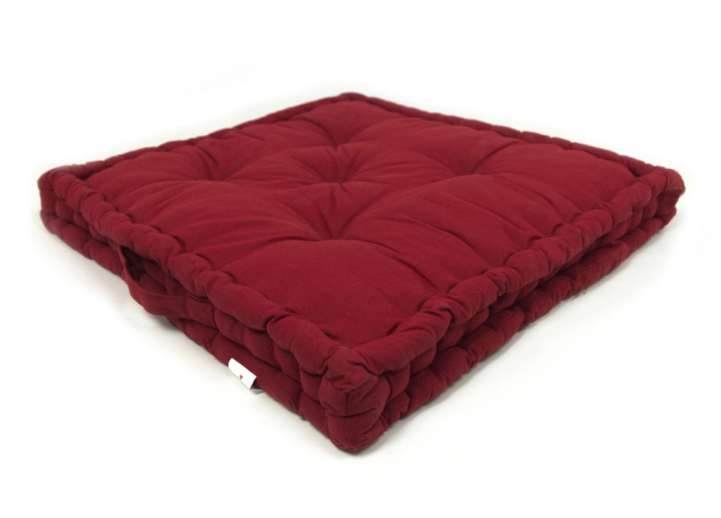 Cuscino Pavimento In Cotone Tinta Unita Ideale Per Divani Pallet Bancale 60x60 - 60x60 - Bordeaux
