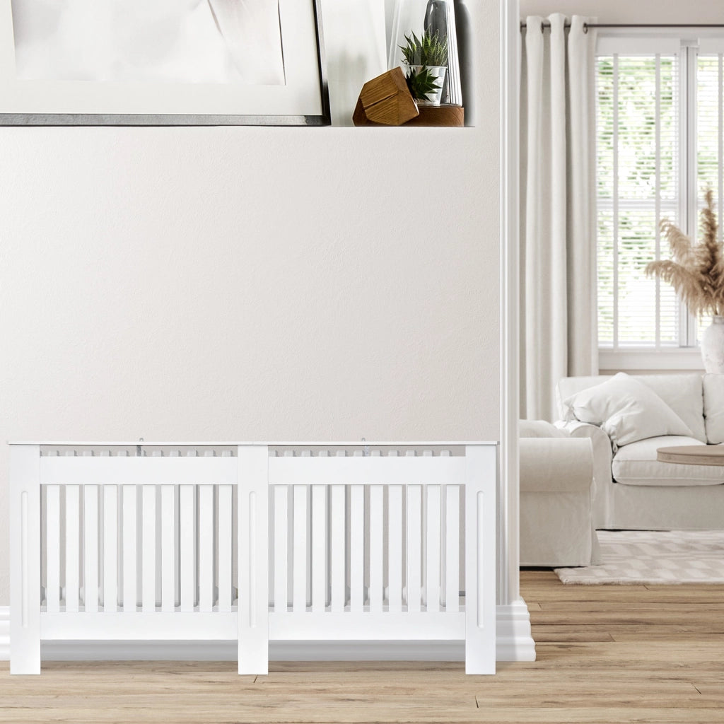Copritermosifone in Legno MDF Bianco 172x19x81 cm